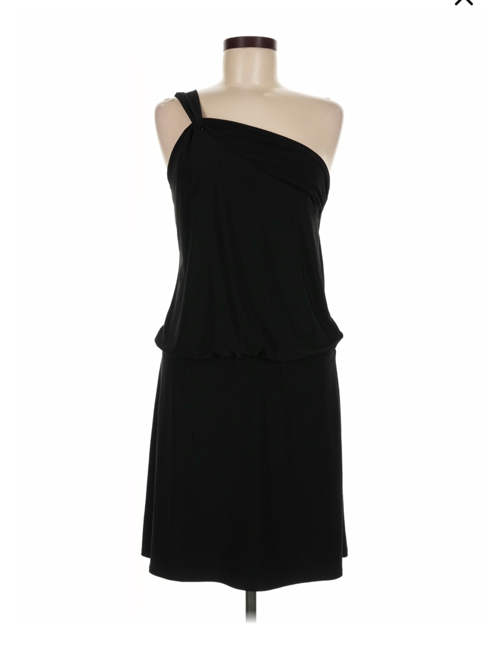 White House Black Market Black One-Shoulder Draped Dress - Picture 1 of 8